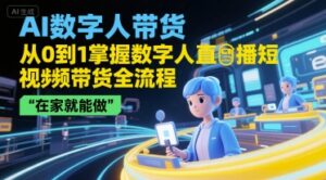 AI数字人带货，从0到1掌握数字人直播短视频带货全流程，在家就能做-中创网_分享创业项目_互联网资源