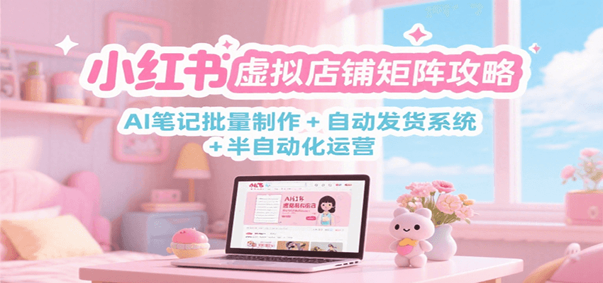 小红书虚拟店铺矩阵攻略：AI笔记批量制作 + 自动发货系统 + 半自动化运营-中创网_分享创业项目_互联网资源