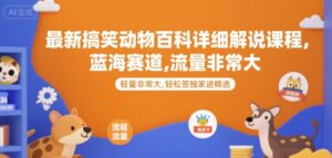 最新搞笑动物百科详细解说课程，蓝海赛道，流量非常大，轻松签独家进精选-中创网_分享创业项目_互联网资源