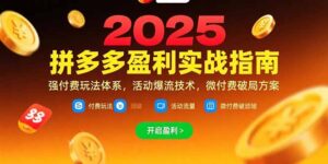 （15357期）拼多多盈利实战指南，强付费玩法，活动爆流技术，微付费破局方案(更新7月)-中创网_分享创业项目_互联网资源