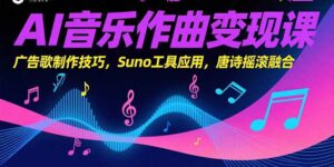 (15370期)AI音乐作曲变现课,广告歌制作技巧,Suno工具应用,唐诗摇滚融合-中创网_分享创业项目_互联网资源