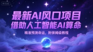 最新AI风口项目，借助人工智能AI算命，精准预测命运，附保姆级教程-中创网_分享创业项目_互联网资源