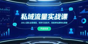 （15403期）私域流量实战课，200人团队运营模型，矩阵引流技术，高客单私聊转化策略-中创网_分享创业项目_互联网资源