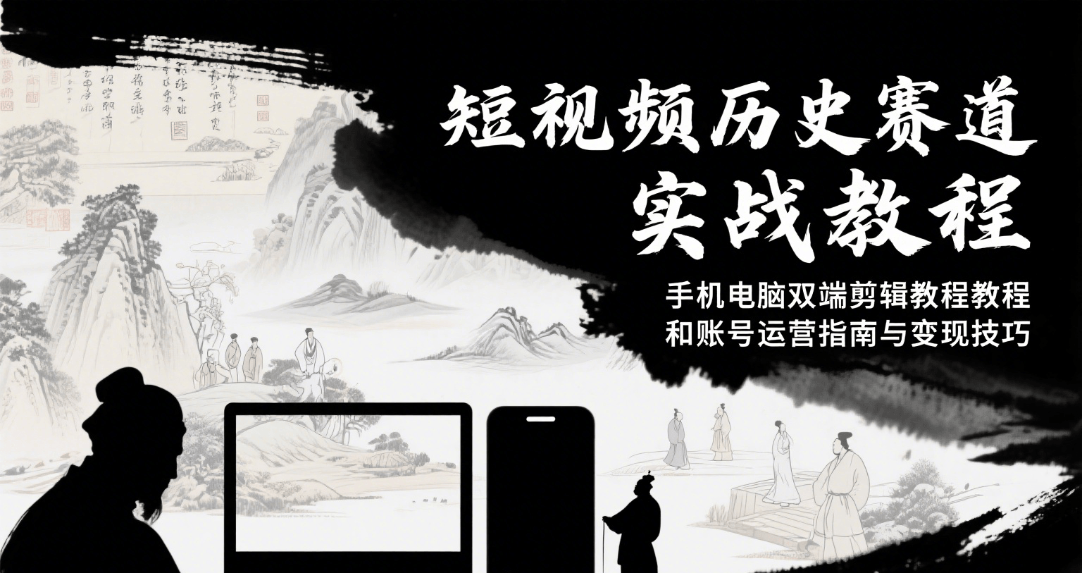 短视频历史赛道实战教程，手机电脑双端剪辑教程和账号运营指南与变现技巧-中创网_分享创业项目_互联网资源