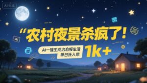 农村夜景杀疯了！AI一键生成治愈系慢生活，单日狂入1k+-中创网_分享创业项目_互联网资源