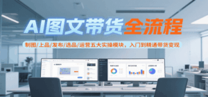 AI图文带货全流程，制图/上品/发布/选品/运营五大实操模块，入门到精通带货变现-中创网_分享创业项目_互联网资源
