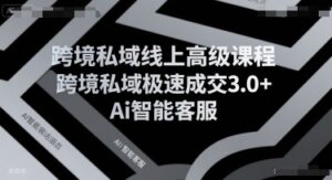 跨境私域线上高级课程，跨境私域极速成交3.0+Ai智能客服-中创网_分享创业项目_互联网资源