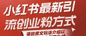 小红书最新引流创业粉方式,项目图文玩法介绍以及如何安全倒流私域-中创网_分享创业项目_互联网资源