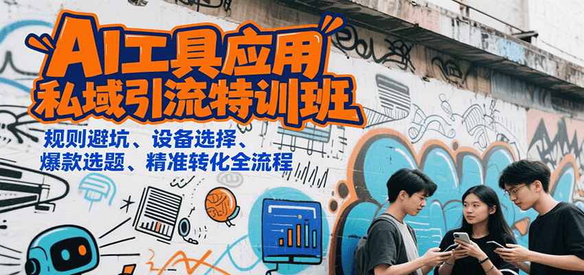 AI工具应用私域引流特训班，规则避坑、设备选择、爆款选题、精准转化全流程-中创网_分享创业项目_互联网资源