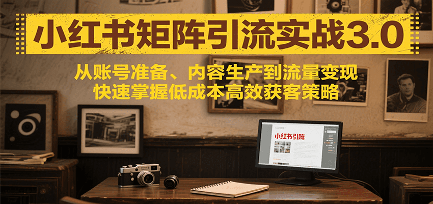 小红书矩阵引流3.0，从账号准备、内容生产到流量变现，快速掌握低成本高效获客策略-中创网_分享创业项目_互联网资源