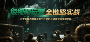 短视频运营全链路实战，从零到精通掌握最新平台规则与流量密码实现变现-中创网_分享创业项目_互联网资源