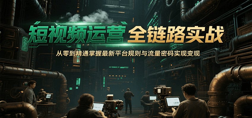 短视频运营全链路实战，从零到精通掌握最新平台规则与流量密码实现变现-中创网_分享创业项目_互联网资源