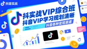 抖音实战VIP综合班,抖音VIP学习规划请晰抖音各种变现渠道-中创网_分享创业项目_互联网资源