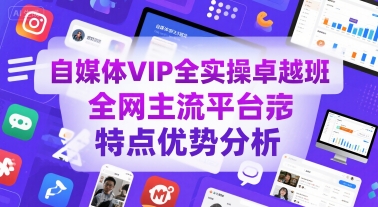 自媒体VIP全实操卓越班，全网主流平台特点优势分析-中创网_分享创业项目_互联网资源