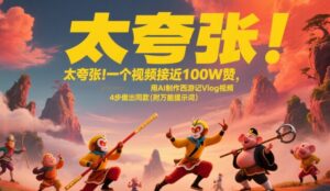 太夸张！一个视频接近100W赞，用AI制作西游记Vlog视频，全流程拆解来了(附万能提示词)-中创网_分享创业项目_互联网资源