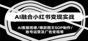 AI融合小红书变现实战课，AI客服搭建/爆款图文SOP制作/账号运营及广告变现等-中创网_分享创业项目_互联网资源