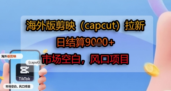 海外版剪映(capcut)拉新，日结算1k+，市场空白，风口项目-中创网_分享创业项目_互联网资源