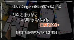 25年Deepseek最新内容洗稿术，知乎爆款长文批量生产系统，零基础日引300+精准创业粉!-中创网_分享创业项目_互联网资源