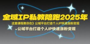 全域IP私教陪跑2025年,这套课程教你在公域平台打造个人IP快速涨粉变现-中创网_分享创业项目_互联网资源