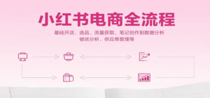 小红书电商全流程，基础开店、选品、流量获取、笔记创作到数据分析、供应商管理等-中创网_分享创业项目_互联网资源