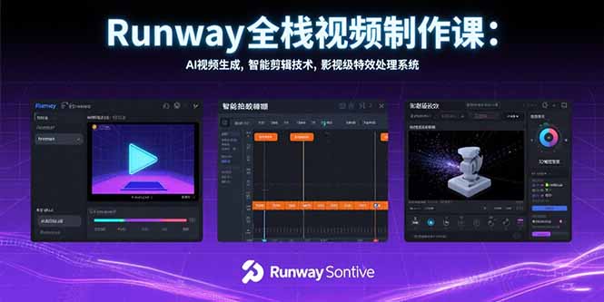 （15515期）Runway全栈视频制作课：AI视频生成，智能剪辑技术，影视级特效处理系统-中创网_分享创业项目_互联网资源
