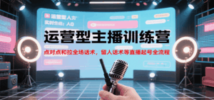 运营型主播训练营，点对点和拉全场话术，留人话术等直播起号全流程（更新7月）-中创网_分享创业项目_互联网资源