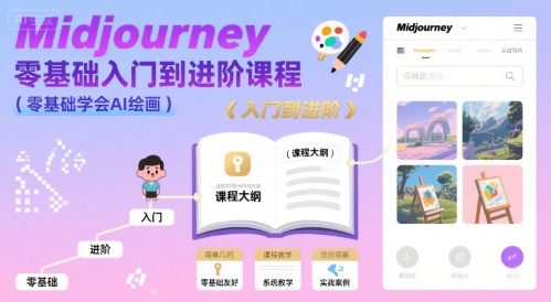 midjourney零基础入门到进阶课程，零基础学会AI绘画-中创网_分享创业项目_互联网资源
