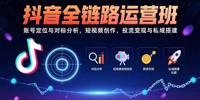 （15525期）抖音全链路运营班：账号定位与对标分析，短视频创作，投流变现与私域搭建-中创网_分享创业项目_互联网资源