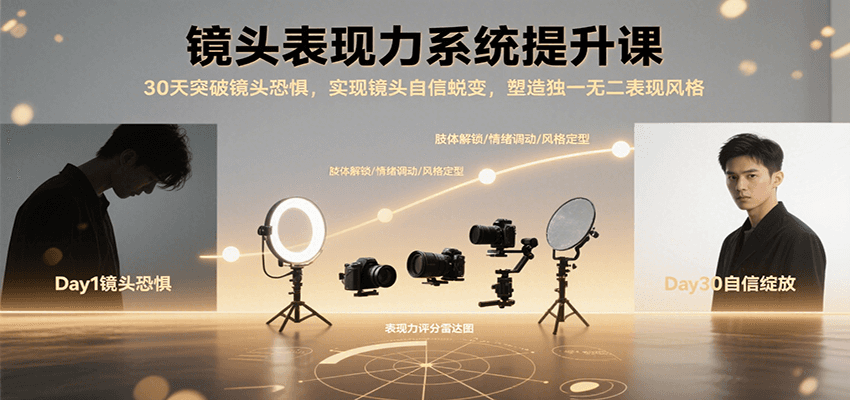 镜头表现力系统提升课，30天突破镜头恐惧实现自信蜕变，塑造独一无二表现风格-中创网_分享创业项目_互联网资源