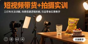 (15540期)短视频带货+拍摄实训:三灯布光法详解,场景搭建逻辑拆解,饮品零食实景教学-中创网_分享创业项目_互联网资源