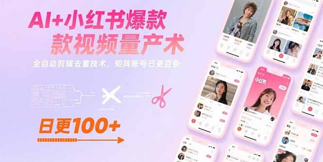 （15542期）AI+小红书爆款视频量产术：全自动剪辑去重技术，矩阵账号日更百条-中创网_分享创业项目_互联网资源