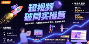 短视频破局实操营,业余到高手,打造短视频核心竞争力,实现商业闭环-中创网_分享创业项目_互联网资源