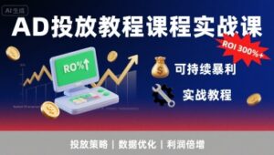 AD投放教程课程实战课，实现广告ROI300%+可持续暴利-中创网_分享创业项目_互联网资源
