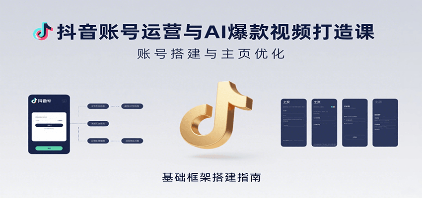 抖音账号运营与AI爆款视频打造课：含账号搭建、运营及多种AI特效视频制作方法-中创网_分享创业项目_互联网资源