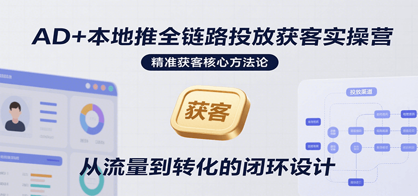 AD+本地推全链路投放获客实操营，快速掌握精准获客技巧，当天投放当天转化高效营销-中创网_分享创业项目_互联网资源
