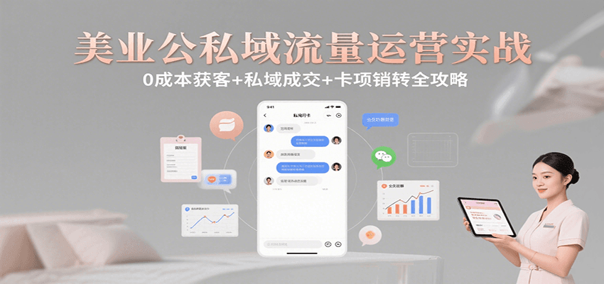 美业公私域流量运营实战：0成本获客+私域成交+卡项销转全攻略-中创网_分享创业项目_互联网资源