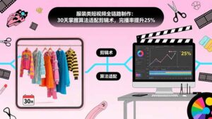 (15655期)服装类短视频全链路制作:30天掌握算法适配剪辑术,完播率提升25%-中创网_分享创业项目_互联网资源