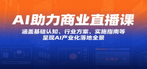 AI助力商业直播课：涵盖基础认知、行业方案、实施指南等，呈现AI产业化落地全景-中创网_分享创业项目_互联网资源