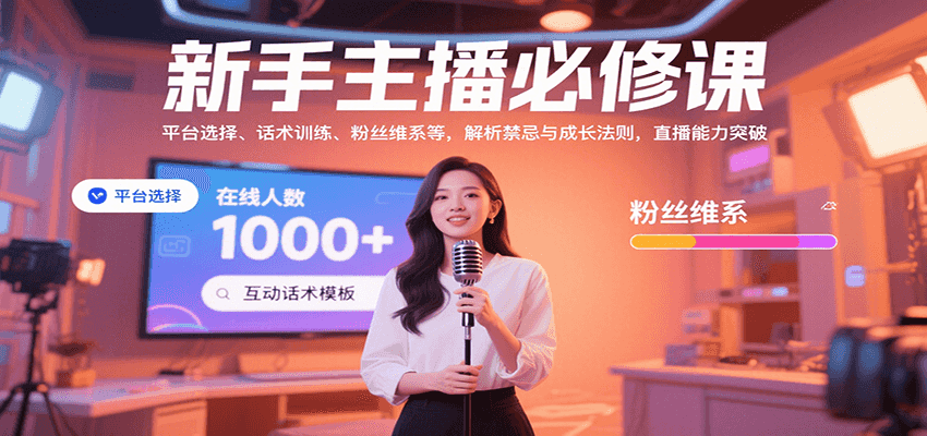 新手主播必修课：平台选择、话术训练、粉丝维系等，解析禁忌与成长法则，突破直播能力-中创网_分享创业项目_互联网资源