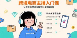 (15708期)跨境电商主播入门课,TikTok下载注册,支付工具配置,社媒账号管理全流程-中创网_分享创业项目_互联网资源