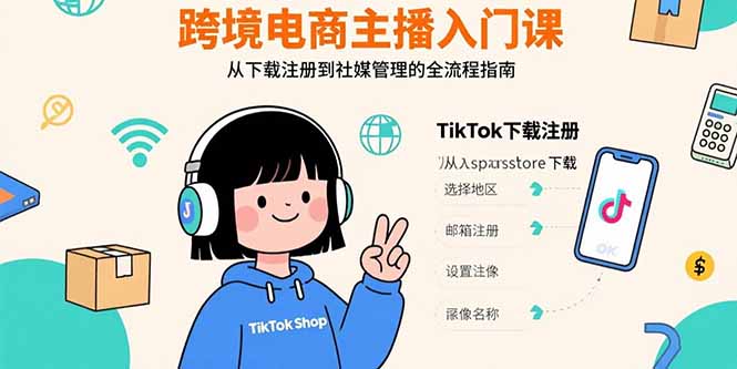 （15708期）跨境电商主播入门课，TikTok下载注册，支付工具配置，社媒账号管理全流程-中创网_分享创业项目_互联网资源