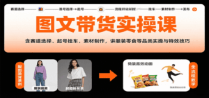 图文带货实操课，含赛道选择、起号挂车、素材制作，讲服装零食等品类实操与特效技巧-中创网_分享创业项目_互联网资源