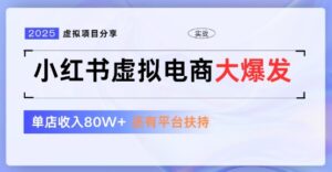 小红书虚拟店铺  蓝海项目  小白轻松一天3张+-中创网_分享创业项目_互联网资源