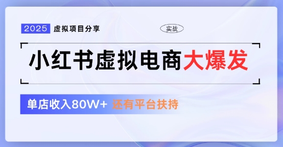 小红书虚拟店铺  蓝海项目  小白轻松一天3张+-中创网_分享创业项目_互联网资源