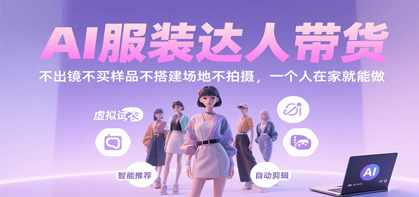 AI服装达人带货，不出镜不买样品不搭建场地不拍摄，一个人在家就能做-中创网_分享创业项目_互联网资源