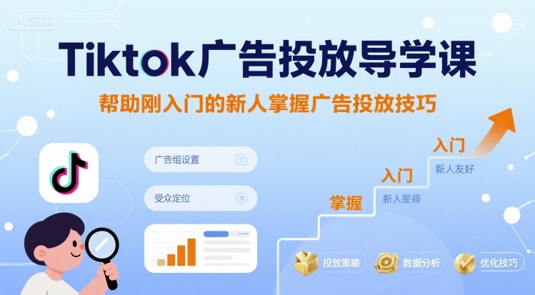 Tiktok广告投放导学课，帮助刚入门的新人掌握广告投放技巧-中创网_分享创业项目_互联网资源