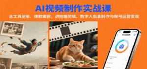 AI视频制作实战：含工具使用、爆款案例，讲拍摄剪辑、数字人批量制作与账号运营变现-中创网_分享创业项目_互联网资源