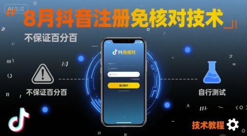 8月抖音注册免核对技术，不保证百分百，自测-中创网_分享创业项目_互联网资源