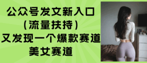 （15781期）公众号发文新入口（流量扶持），又发现一个爆款赛道：美女赛道-中创网_分享创业项目_互联网资源