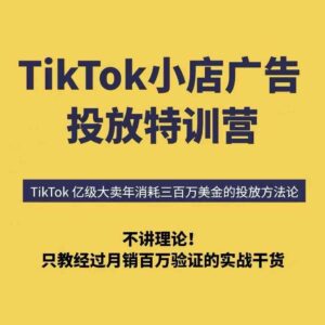 TikTok小店广告投放特训营，6天破局计划专治各种“投不动”，教你经过月销百万验证的实战干货-中创网_分享创业项目_互联网资源